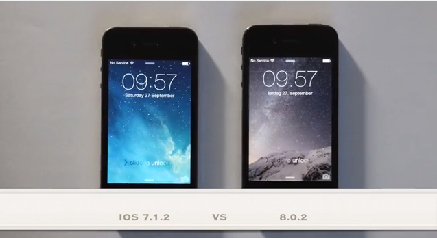 iPhone 4S iOS 7.1.2 vs 8.0.2